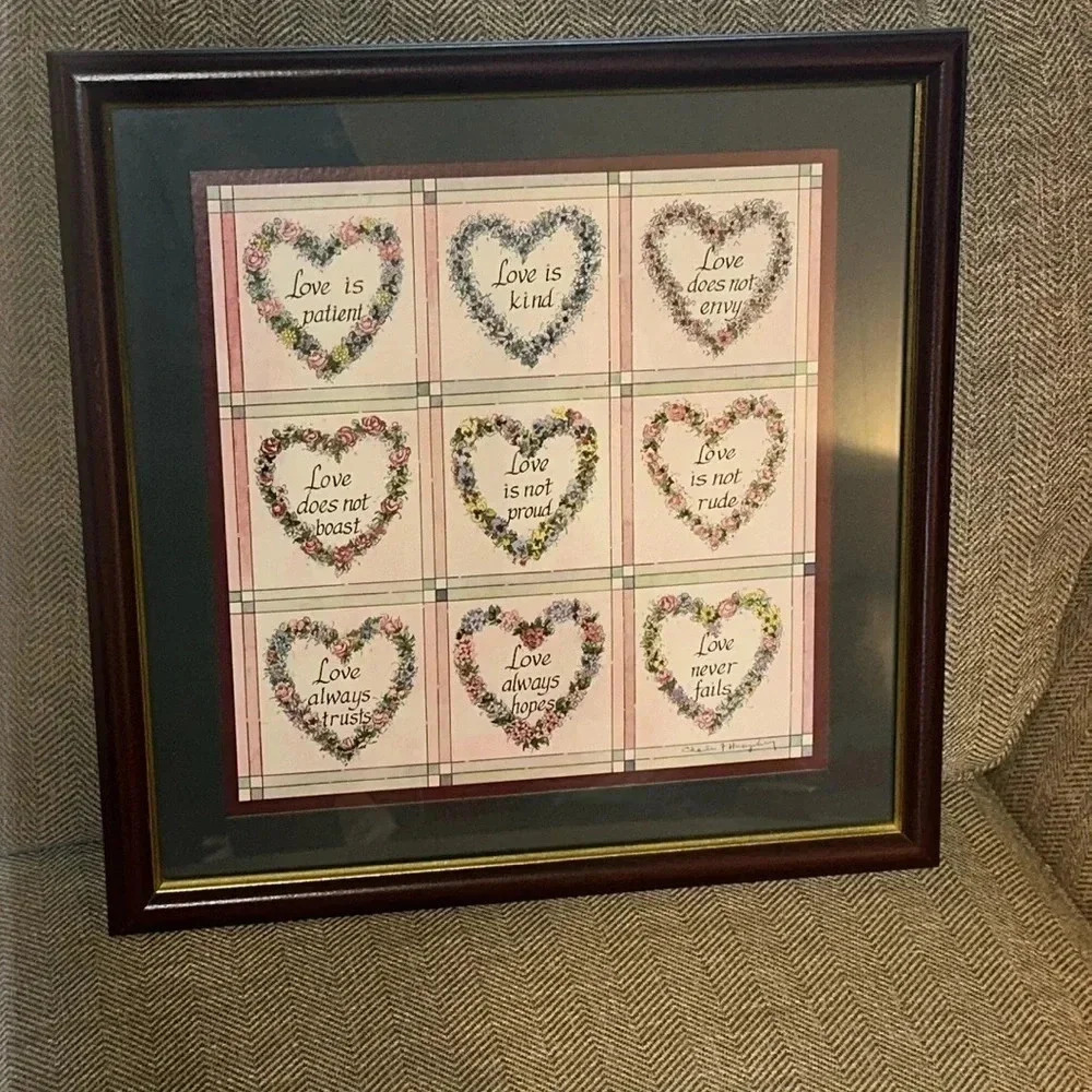 VINTAGE home interiors & Gifts Homco Wall Picture Love is patient and kind